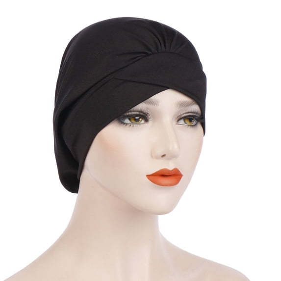 Dyfzdhu Fashion Women Solid India Hat Ruffle Cancer Chemo Beanie Turban Wrap Cap