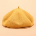thumbnail image 1 of Dyfzdhu Fashion Women Stretch Beret Hat Retro Wool Pure Color Head Scarf Wrap Cap Yellow, 1 of 2