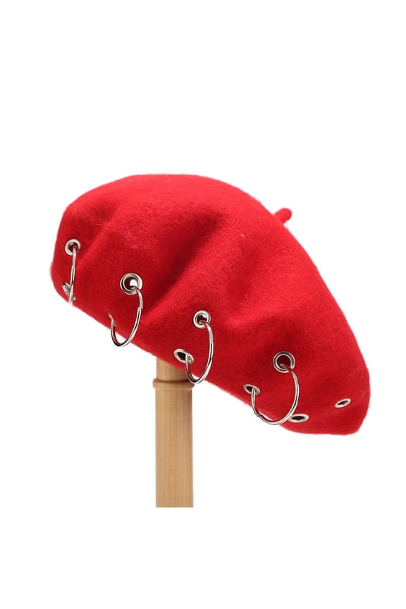 Fashion Women's Solid Iron Ring Lovely Vintage Painter Hat Beret Hat Cap