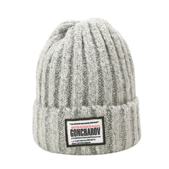 Dyfzdhu Fashion Wool Cap Women Winter Knit Hat Collar Set Thick Warm Solid Earmuff