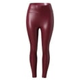 thumbnail image 1 of Dyfzdhu Faux Leather Leggings for Women Tummy Control Stretch High Waist Slim Pleather Pants Plus Size Red, 1 of 6