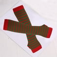 thumbnail image 1 of Dyfzdhu Fingerless Gloves for Women Trendy Striped Fall Winter Long Arm Warmer Green, 1 of 3