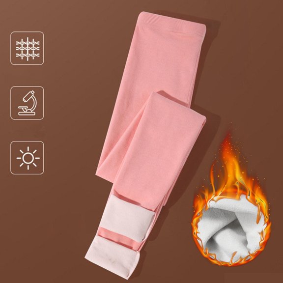Dyfzdhu Fleece Lined Leggings for Women Winter Thermal Velvet Leggings High Waist Comfy Trousers Hip Lifting Pink