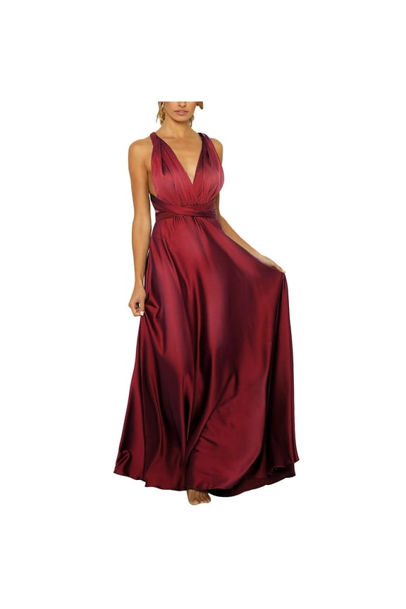 Formal Dresses for Women Prom Dresses Elegant Halter Backless Crisn Satin Maxi Dress Wedding Evening Party Dress Red