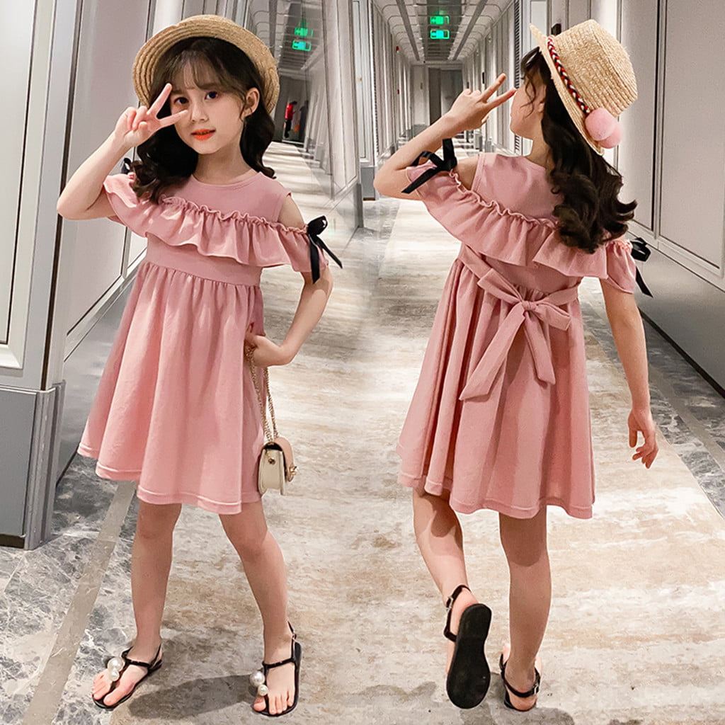 Ketyyh-chn99 Girls Clothes Casual Dresses Kids Autumn Full Sleeve Dress  Navy,100 - Walmart.com