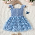 thumbnail image 1 of Dyfzdhu Girls Dress Kids Toddler Baby Girls Spring Summer Print Ruffle Tulle Butterfly Sleeveless Princess Dress, 1 of 9
