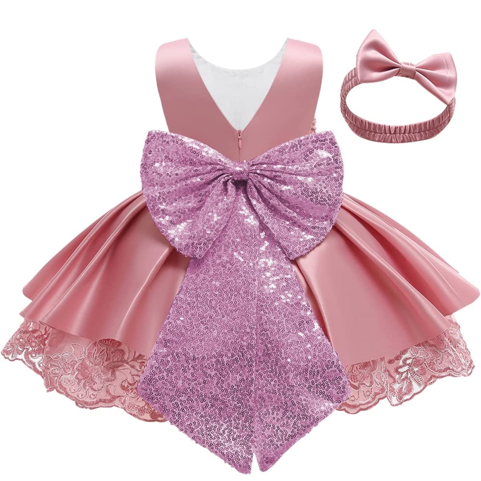 Princess Dress For Girls With Hairband - Cosplay Costume For Toddler To Age 9, Satin & Tulle, Halloween Party