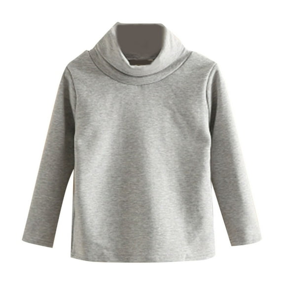 Dyfzdhu Girls Sweater Spring And Autumn Turtleneck Solid Long Sleeve Round Top