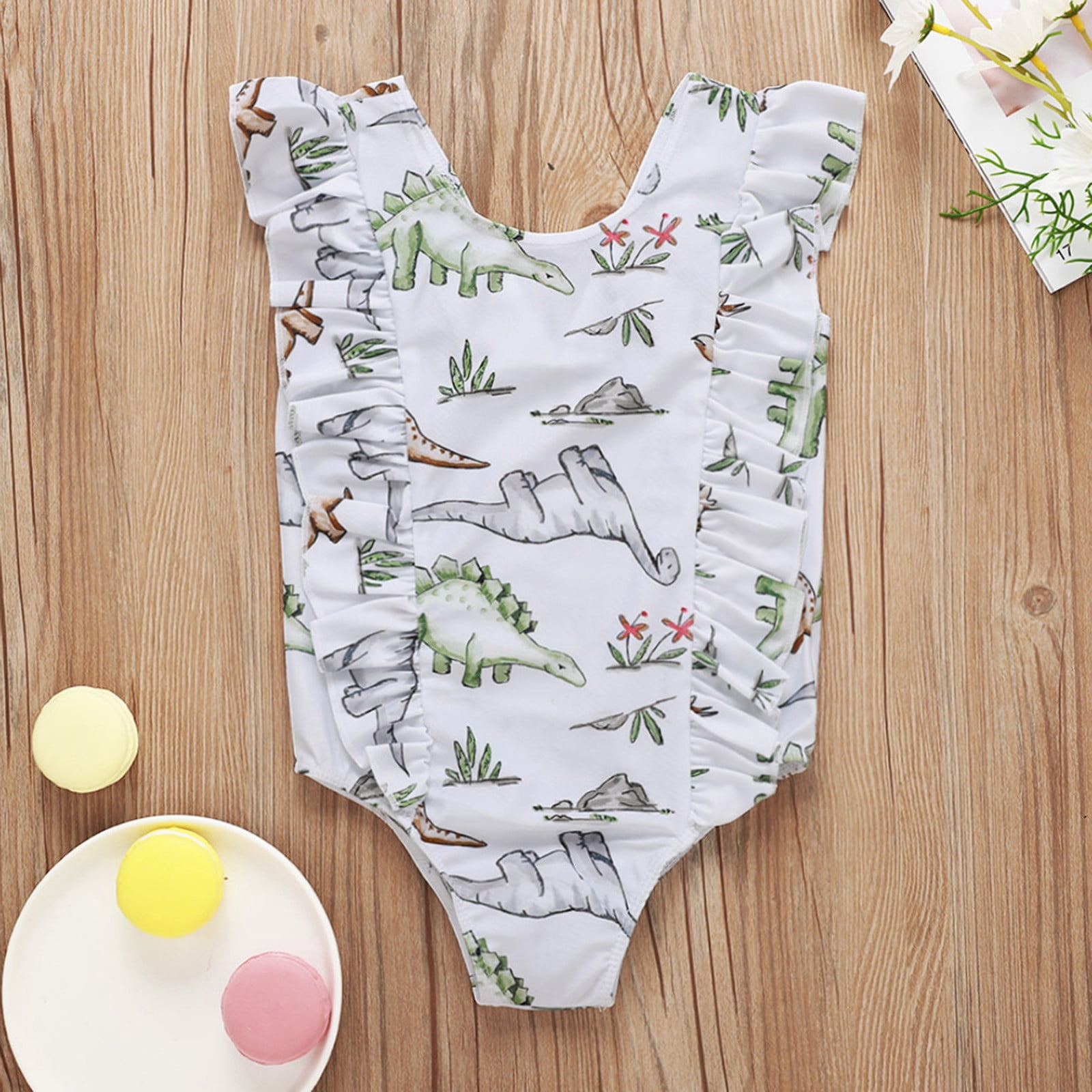 Dyfzdhu Girls Swimsuit Bathing Beach Dinosaur OnePiece Girls Print