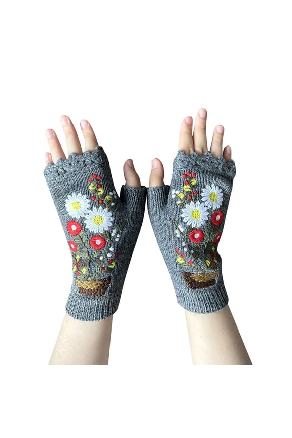 Gloves Fashion Handmade Knitted Autumn Winter Retro Crochet