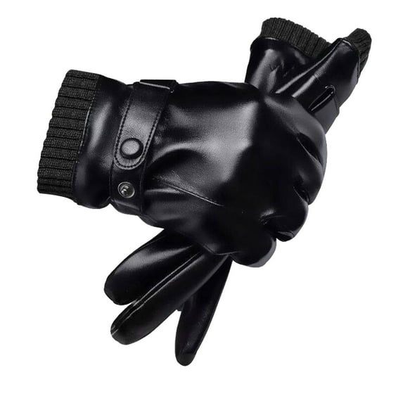 Dyfzdhu Gloves Fashion Men Leather In Winter Men Screen In Winter Students Warm Outdoor Riding Plush