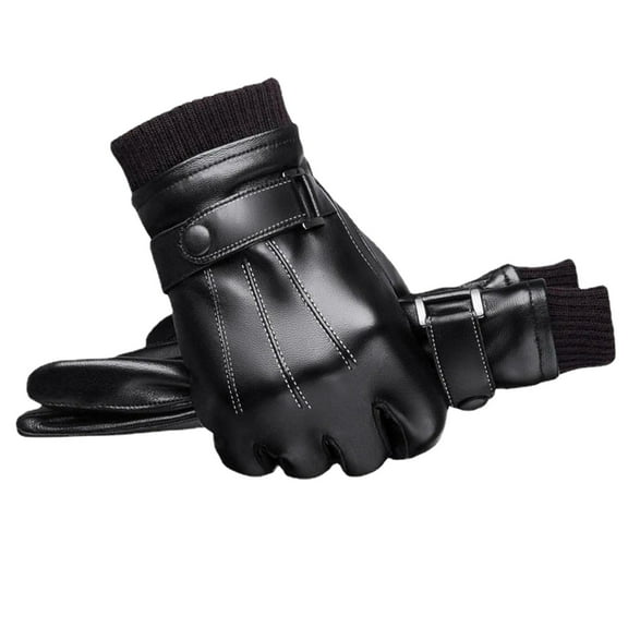 Dyfzdhu Gloves Fashion Men Winter Riding Plush Warm Outdoor Windproof And Cold Proof Ski Leather