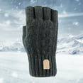 thumbnail image 1 of Dyfzdhu Half Finger Warm Knit Gloves Thickened For Both Men Women Fall Winter Fingerless Gloves Dark Gray, 1 of 5