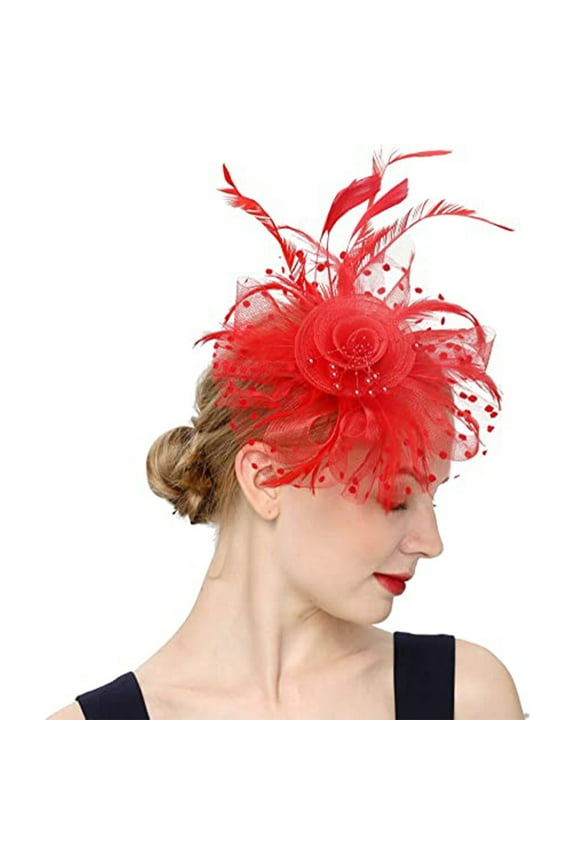 Headwear For Women Fashion Hat For Tea Party Bridal Wedding Cocktail Mesh Flower Headband Hair Clip