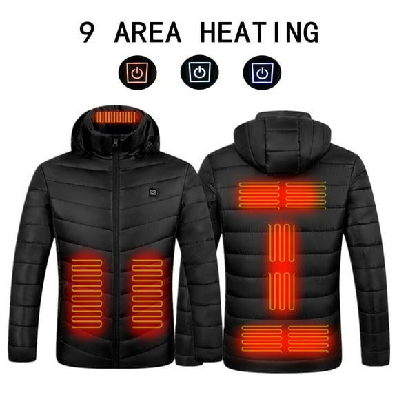Dyfzdhu Heated Jacket Women Men Usb Charging Heating Winter Coats Graphene Long Sleeve Plus Size Down Jacket Black