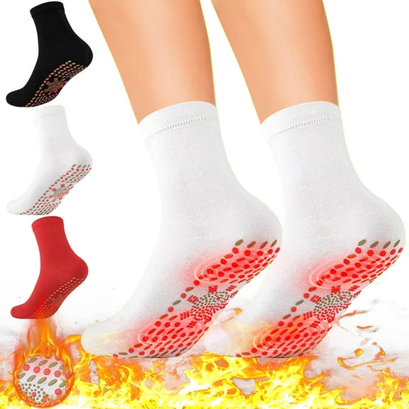 Dyfzdhu Heated Winter Comfortable Tourmaline Self-heating Socks Warm Socks
