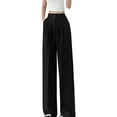 thumbnail image 1 of Dyfzdhu High Waisted Cover Belly Look Thin Loose Casual High Waisted Large Size Straight Loose Casual Suit Pants Black, 1 of 5