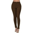 thumbnail image 1 of Dyfzdhu High Waisted Jeans for Women Trendy Solid Color Slim Skinny Denim Pants With Pockets Brown, 1 of 3