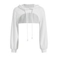 thumbnail image 1 of Dyfzdhu Hoodies Crop Hoodie Pullover Very Short Sweatshirts Long Sleeve Pullover Round Collar Cut Outs Shirts With Hood Hoodies For Women, 1 of 4