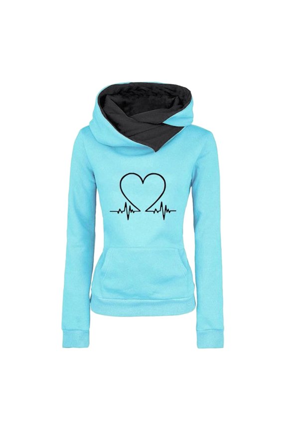 Hoodies Hoodie Casual Slim Fit Hoodie Printed Love Plus Fleece Pullover Hoodie Hoodies For Women