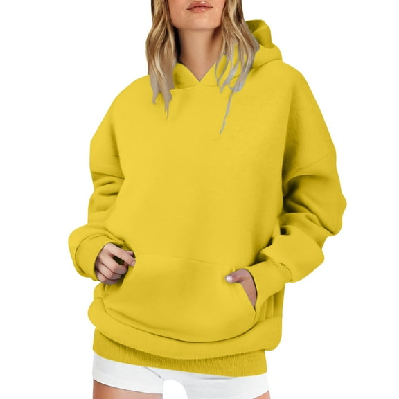 Dyfzdhu Hoodies Oversized Sweatshirts Fleece Long Sleeve Shirts Pullover Fall Clothes With Pocket Hoodies For Women