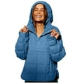 thumbnail image 1 of Dyfzdhu Hoodies Quilted Pullover Puffer Jacket Oversized Long Sleeve Hooded Coats Winter Warm Lightweight Outwear With Pocket Hoodies For Women, 1 of 7