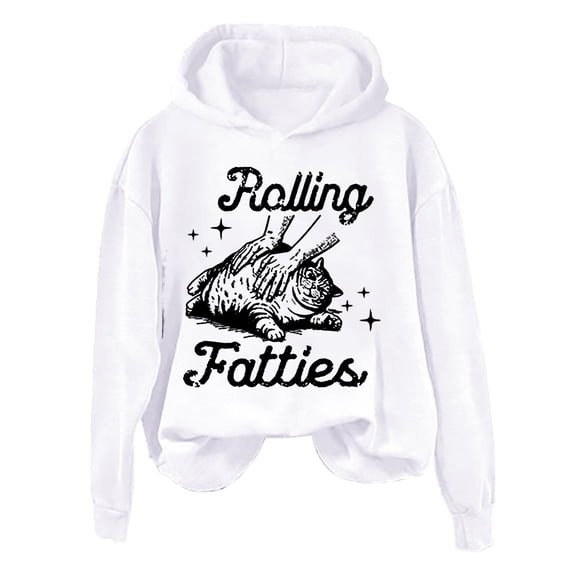 Dyfzdhu Hoodies Rolling ties Cat Hoodie Rolling ties Cat Sweatshirt Rolling ties Cat Rolling ties Cat Pullover Hoodie Hoodies For Women