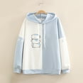 thumbnail image 1 of Dyfzdhu Hoodies for Women Cute Print Long Sleeve Oversized Sweatshier Color Block Pullover Top, 1 of 4