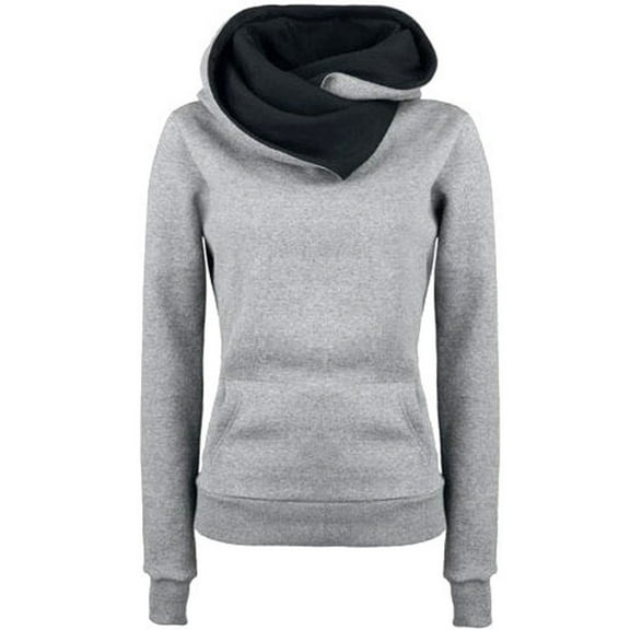 Dyfzdhu Hoodies for Women Long Sleeve Solid Color Hooded Sweatshirt Sweater Slim Fit Pullover