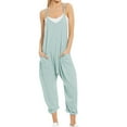 thumbnail image 1 of Dyfzdhu Jumpsuits For Women Casual Summer Jumpsuit Sleeveless Loose Solid Color Fashion Strap Loose Jumpsuit Pocket Jumpsuit For Women Light Blue Xxl, 1 of 4