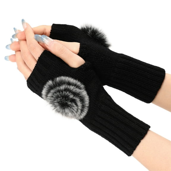 Dyfzdhu Knit Gloves Warm Glove Windproof Elastic Texting Black Women Warm Lined Warm Thermal Outdoor For Women Winter Gloves