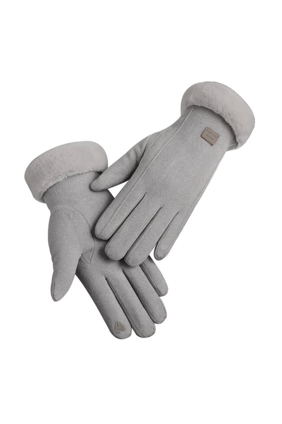 Knit Gloves Women Autumn And Fashion Simple Solid Color Edge Warm Winter Gloves