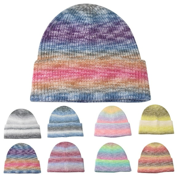 Dyfzdhu Knit Thermal Hat Unisex Brushed Lined Ski Casual Winter Blue