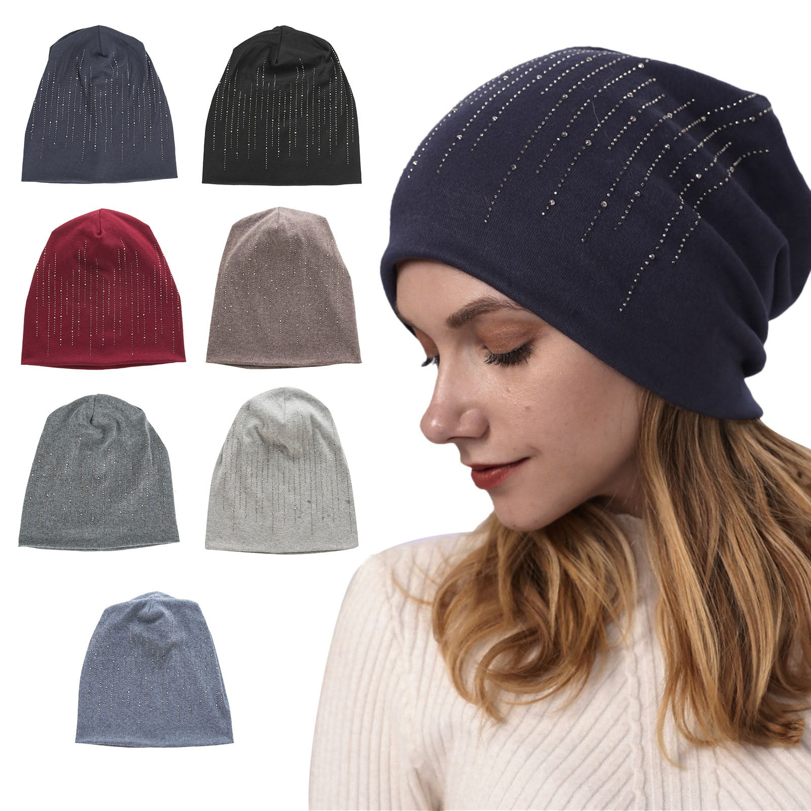 Durio Women's Knit Beanie Hat - Thick Fleece Lined Winter Hat With Pom Pom, One Size Fits Most