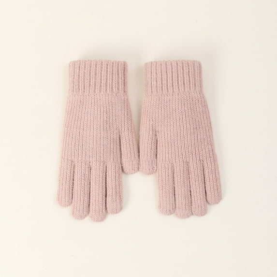 Dyfzdhu Knitted Gloves Winter With Fleece Thread Outdoor Windproof Cold Warm Gloves