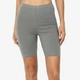 thumbnail image 1 of Dyfzdhu Leggings for Women Sport Yoga Solid Mid Thigh Stretch Cotton Span High Waist Active Short Leggings Grey, 1 of 6