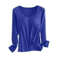 thumbnail image 1 of Dyfzdhu T Shirts with Built in Bra for Women Plus Size Long Sleeve Modal Underwear Lounge Pajama Tops Padded Basic Tee Undershirt, 1 of 8