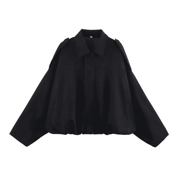 QIJUNTUO Long Sleeve T-shirt For Women Faux Suede Jacket Spring Lapel Pilot Coat Casual Oversized Long Sleeves Trendy Streetwear Outerwear Casual Top