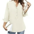 thumbnail image 1 of Dyfzdhu Long Sleeve T-shirt For Women Loose Shirt Top Stand Solid Color Sleeve Collar Casual Shirt Shirt Casual Top, 1 of 7