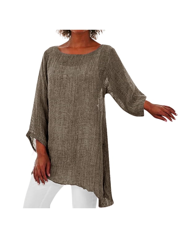 Long Sleeve T-shirt For Women Plus Size Long Sleeve Irregular Hem Baggy Blouse Shirt Ladies Tunic Tops Casual Top