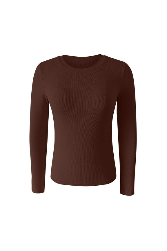 Long Sleeve T-shirt For Women Spring And Pure Color Stripes High Elastic Long Sleeved Undershirt Top Casual Top