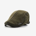 thumbnail image 1 of Dyfzdhu Men Knit Flat Cap Padded Warm Beret Caps Casual Outdoor Visor Forward Hat, 1 of 3