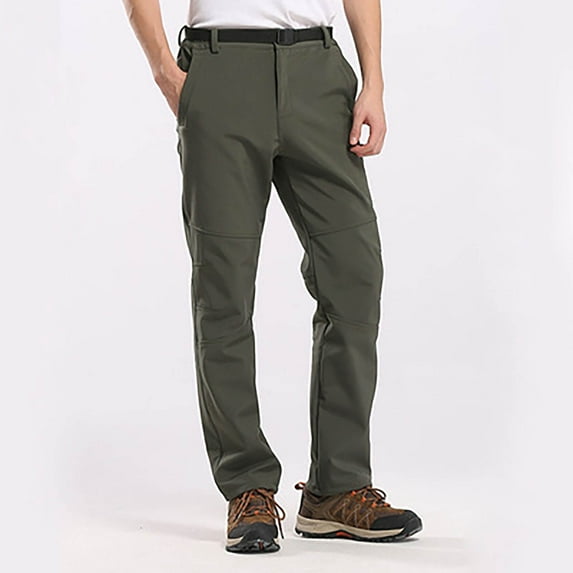 Dyfzdhu Men Rain Pants Water Proof Warm Windproof Outdoor Pants Hiking Fishing Raincoat Army Green