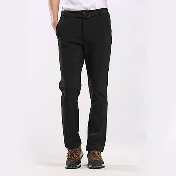 Dyfzdhu Men Rain Pants Water Proof Warm Windproof Outdoor Pants Hiking Fishing Raincoat Black