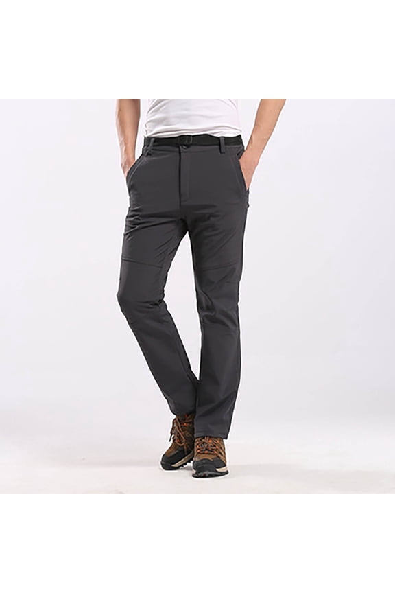 Men Rain Pants Water Proof Warm Windproof Outdoor Pants Hiking Fishing Raincoat Grey