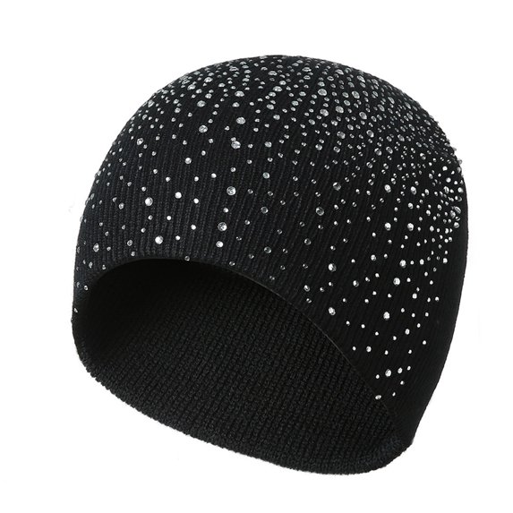 Dyfzdhu Men Winter Hats Outdoor Solid Color Knitted Cotton Hat Sunscreen Running Sports Warm Black