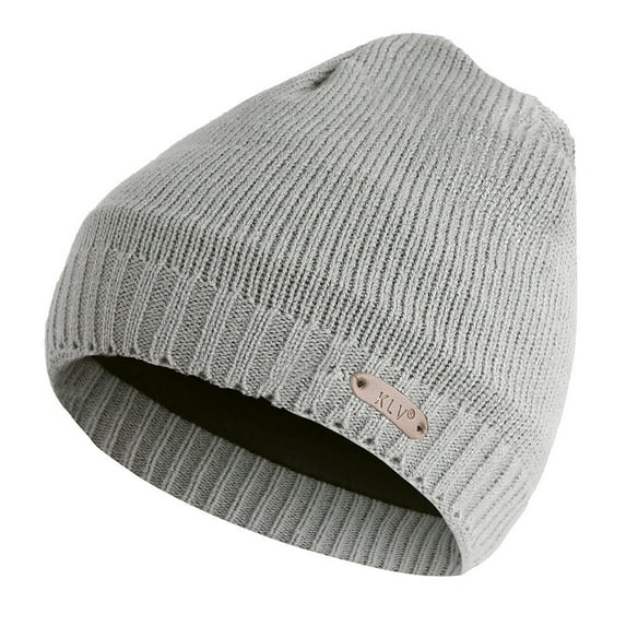 Dyfzdhu Men Women Baggy Warm Crochet Winter Wool Knit Ski Beanie Skull Slouchy Caps Hat Gray