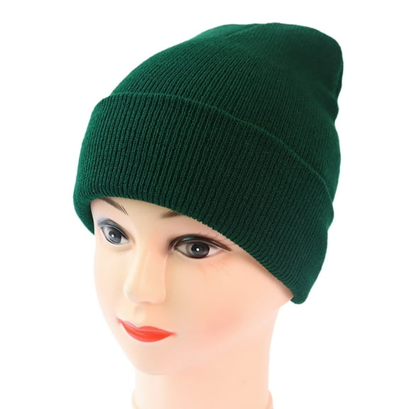 Dyfzdhu Men Women Knitting Pullover Hat Warm Wool In Autumn Winter Solid Fashion Green
