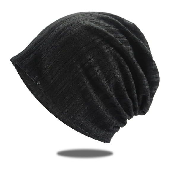 Dyfzdhu Men Women Lightweight Slouch Beanie Solid Color Knitted Hats Soft Hat for Autumn Winter Black