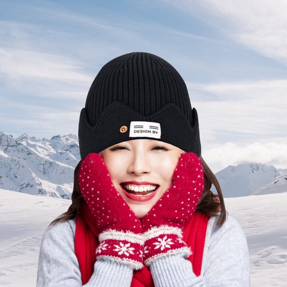 Dyfzdhu Men Women Outdoor Knitted Wool Hat Warm Sports Crown Melon Woolen